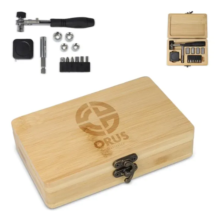 13pcs Tool set in FSC bamboo box - LT93414 (gadzety reklamowe)